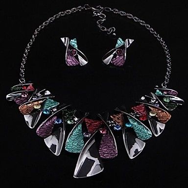 Luxo Multicolor Liga (colares e brincos) Conjuntos Gemstone #01445285