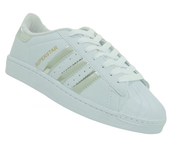 Tênis Feminino Adidas Superstar Branco e Prata