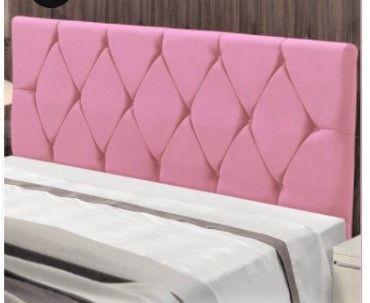 Cabeceira Casal Bia 140 Veludo Suede Rose SR Cabec