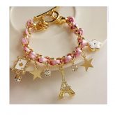 Pulseira Feminina Torre Eiffel Estrela strass JR0012