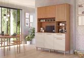 Kit Cozinha Mila 150 6P1G Freijo.Off White MGM Moveis