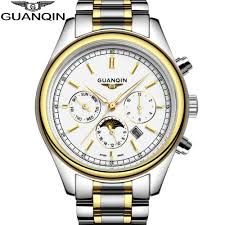 RELÓGIO MASCULINO GUANQIN CRONÓGRAFO RELÓGIO À PROVA D'ÁGUA QUARTZO DE LUXO AÇO INOXIDÁVEL