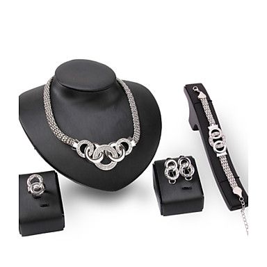 Mulheres Conjunto de Jóias Diamante sintético Gema Vintage Festa Rígida Trançadas/De Corda