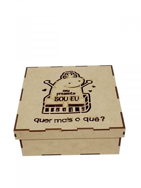 CÓD-DN13 CAIXA 15X15X6 SEU PRESENTE SOU EU QUER MAIS O QUE