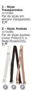 ALÇAS TRANSPARENTES E ALÇAS AVULSAS