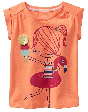 FB0912- Gap Camiseta Menina Clube Laranja (09-12meses)