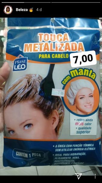 Touca metalizada para banho