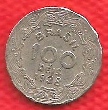 V163 - 100  Réis 1938 - Tiragem 8.106.000