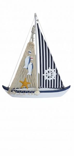 Enfeite Decorativo Barco de Vela Veleiro de MDF 34*37cm