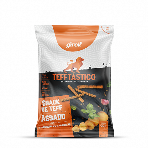 Tefftástico – Snack de Teff Salgado sabor Manjericão 50g