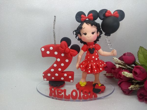 Topo de bolo Minnie vermelha
