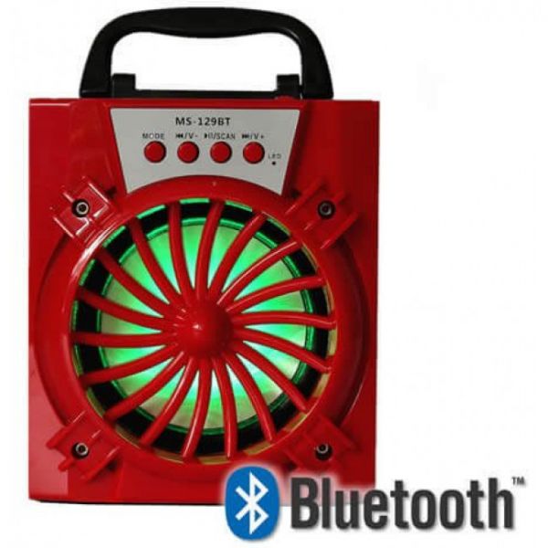 Caixa de Som Portátil Bluetooth MS-129BT - Cores Sortidas