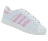 Tênis Feminino Adidas Superstar Branco e Rosa