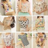 Blusas Casuais de maga com estampas
