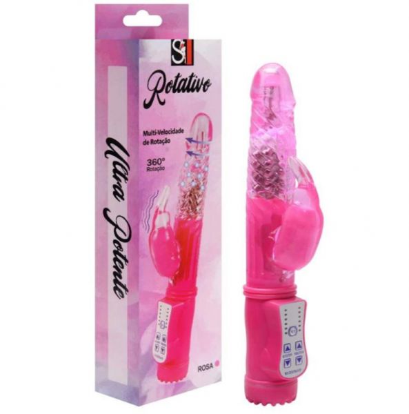 JACK RABBI VIBRADOR PONTO G ROTATIVO 36 MODELOS DE VIBRAÇÃO DE BICHINHO COR ROSA