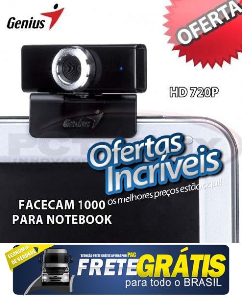 Webcam 720p HD Genius Facecam 1000 Notebook Pc