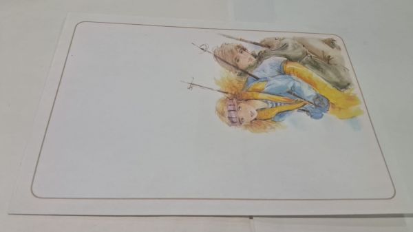 Papel de Carta Jovens Namorados Esqui