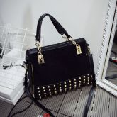 Mulheres Da Moda Bolsas de Marca De Couro Nobuck Rebite