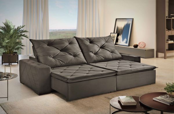 Sofa Retratil Reclinavel Jeriba 250 Marrom 2699.11 Innove