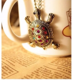 Colar tartaruga bronze com brilhantes