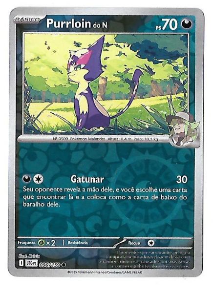Pokemon Purrloin do N Reverse Foil Escarlate e Violeta Amigos de Jornada