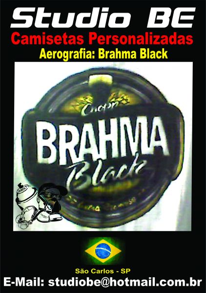 Camiseta aerografada da Brahma Black.
