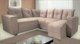 Conj Estofado 5070 Canto 7Lgs Chaise Veludo Capuccino 02 Diviminas