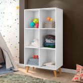 Estante Montessoriana 130 6 Nichos Branco 1233 J A Moveis