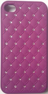CASE LUXO COM STRASS ROXA PARA IPHONE 4 E 4S