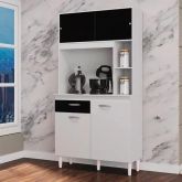 A881.Kit Cozinha Duda 90 4P1G Branco.Preto Poquema