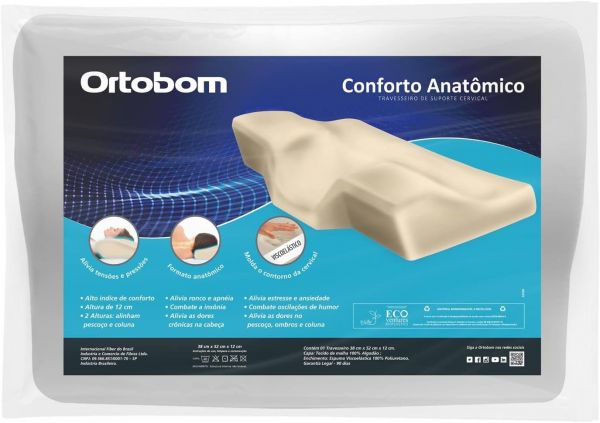 Travesseiro Conforto Anatomico 38x52x12 Ortobom