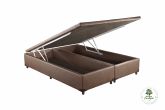 Base Bau Queen Bipartida 2x 79x198x40 Corino Marrom SR Mov