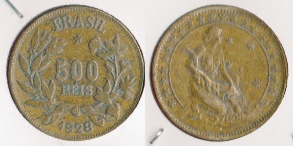 V126-4 - 500 Réis 1928 - Tiragem 9.432.000