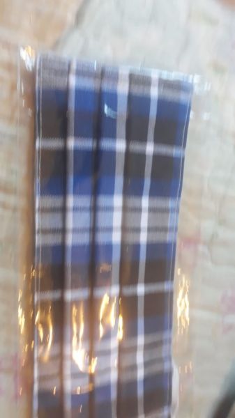 Máscara de Adulto xadrez azul e preto 100%algodão
