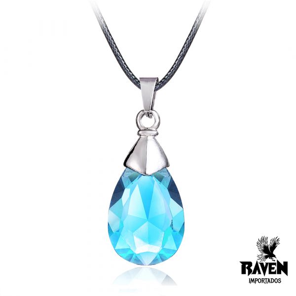 Colar Asuna Sao Sword Art Online Pedra Coração Azul Cosplay