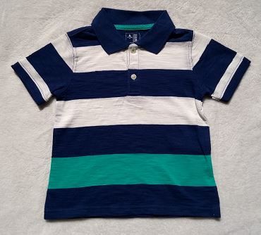MC2C11- Camisa Polo Listrada Azul/Verde 3Yrs (2.5/3anos) - GAP