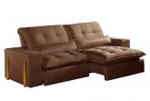 Estofado Retratil Reclinavel Itaoca.Fitipaldi 230 2x90 Vel Marrom 17 Idealle