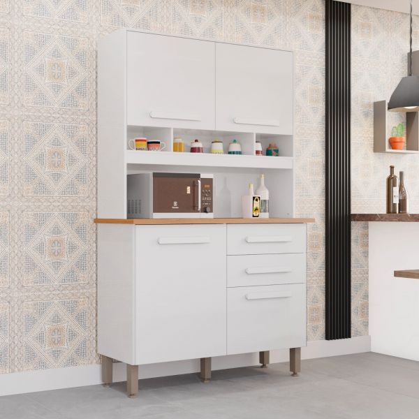 Kit Cozinha Sofia 4P2G Branco Neve Imop