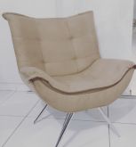 Poltrona RIVIERA pés de metal cromado