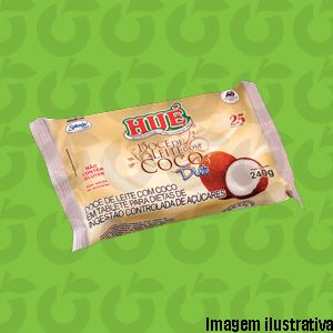 Doce de Leite com Coco Tablete 240 Gramas Zero Lactose Hué