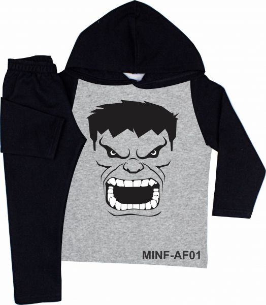 CONJUNTO MOLETOM INFANTIL HULK COD.:01 (1 AO 6 ANOS)