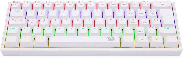 Redragon TECLADO MECANICO GAMER FIZZ RAINBOW BRANCO SWITCH AZUL