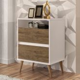 Mesa de Cabeceira Lotus 2G1N Off White Jequitiba J A Moveis