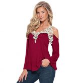 Blusa Manga Longa Fora Do Ombro Decote Em V (Importado)