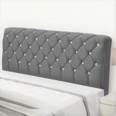 Cabeceira Solteiro Luxuria 90 Veludo Chumbo 1704 SR Cabec