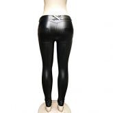 Feminino Cor Única PU Legging,Couro Ecológico