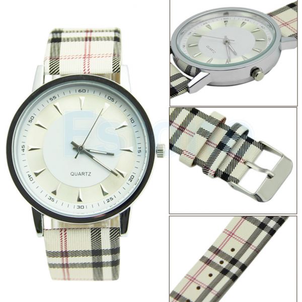 Couro Vintage banda de quartzo relógio de pulso Casual analógicas Unisex femininas de moda