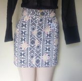 Saias de Brim Estampada