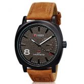 Relógio Curren estilo militar com pulseira de couro