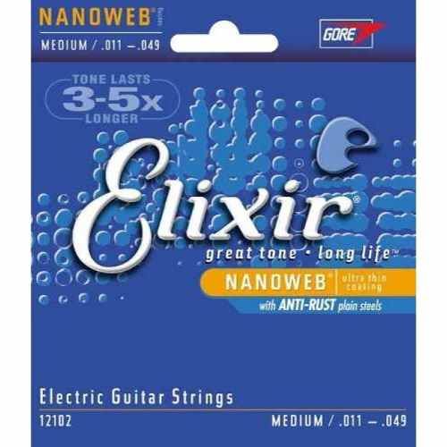 ENCORDOAMENTO ELIXIR MEDIUM NANOWEB P/ GUITARRA 0.11-0.49 - EC0156